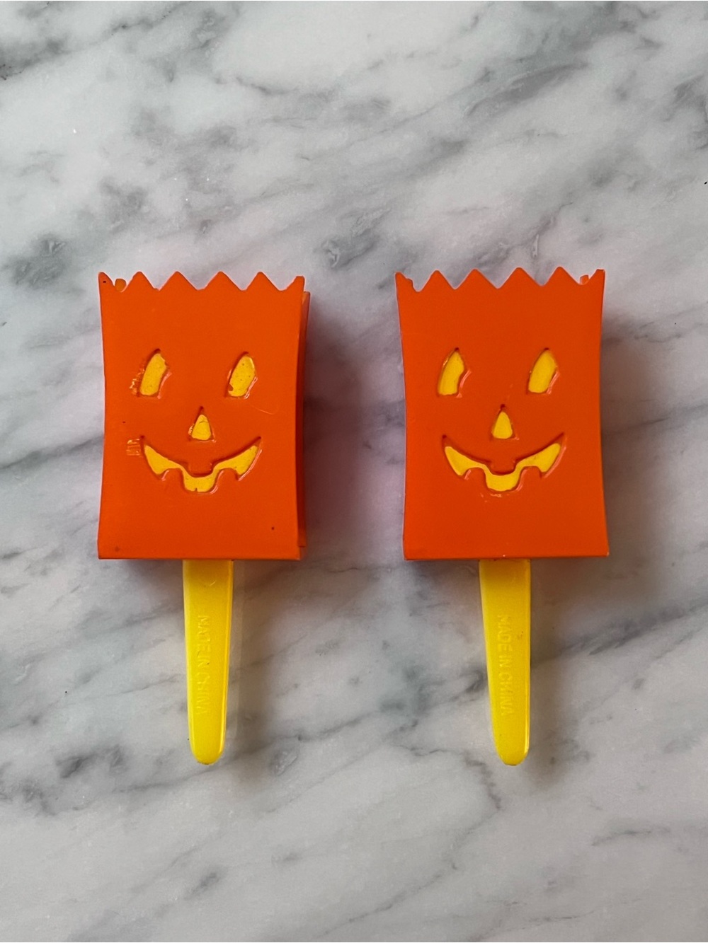 Vintage Halloween Pumpkin Cupcake Picks Toppers Trick or Treat Bags Cake Decor